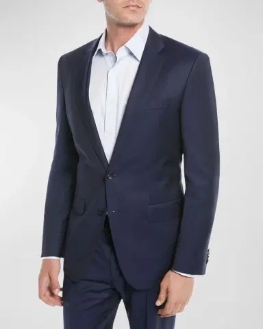BOSS Men's Wool Basic Two-Piece Slim Fit Suit, Blue | Thumbnail 4