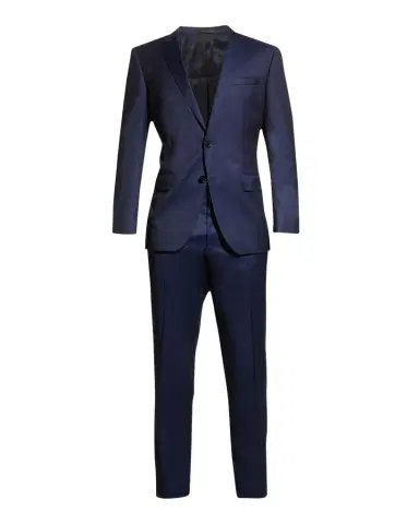 BOSS Men's Wool Basic Two-Piece Slim Fit Suit, Blue | Thumbnail 1