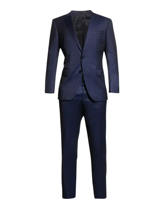 BOSS Men 's Wool Basic Two-Piece Slim Fit Suit, Blue