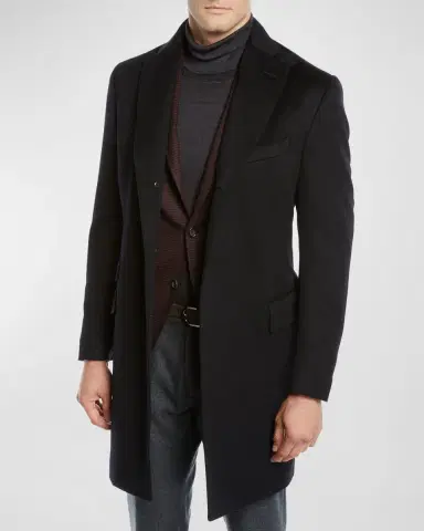 CORNELIANI Men's ID Wool Top Coat | Thumbnail 4