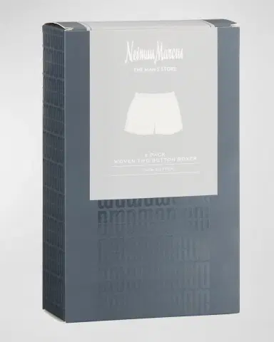 Neiman Marcus Men's 2-Pack Tagless Cotton Boxers | Thumbnail 2 Neiman Marcus Men's 2-Pack Tagless Cotton Boxers | Thumbnail 2