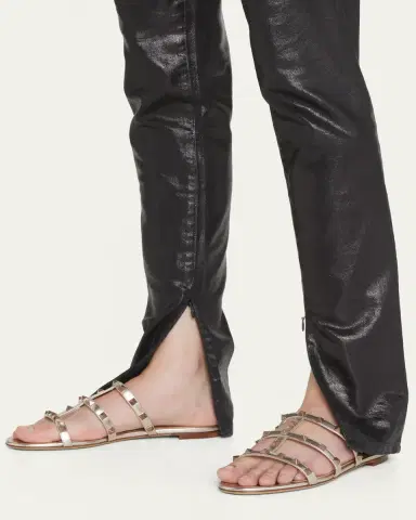 Valentino Garavani Rockstud Metallic City Flat Slide Sandals | Thumbnail 6 Valentino Garavani Rockstud Metallic City Flat Slide Sandals | Thumbnail 6