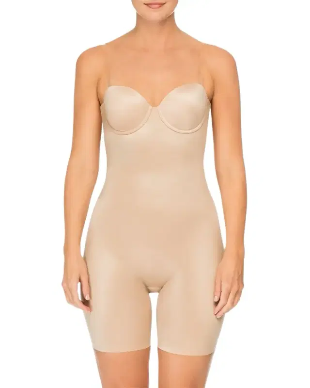 Spanx SPANXshape Suit Your Fancy Strapless Cupped Mid-Thigh Bodysuit