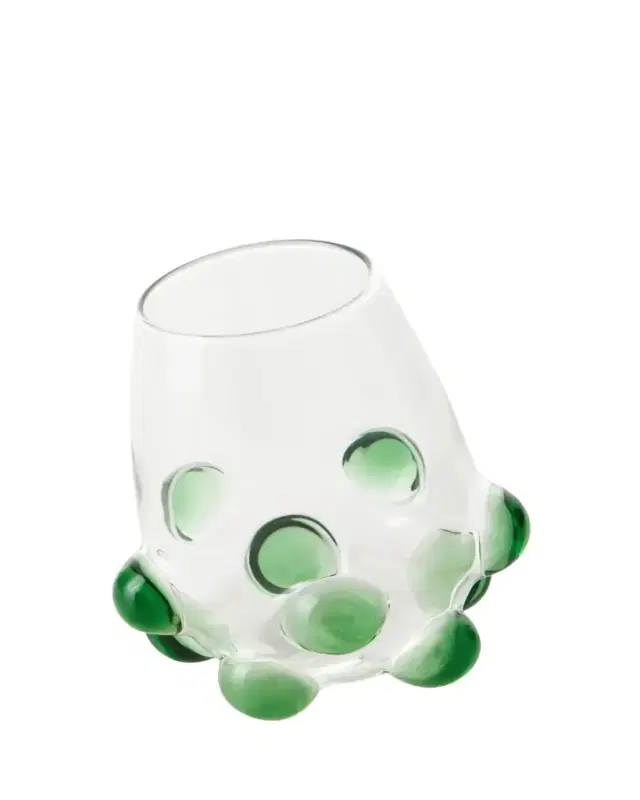 Massimo Lunardon Bubble Wine Glass, Green