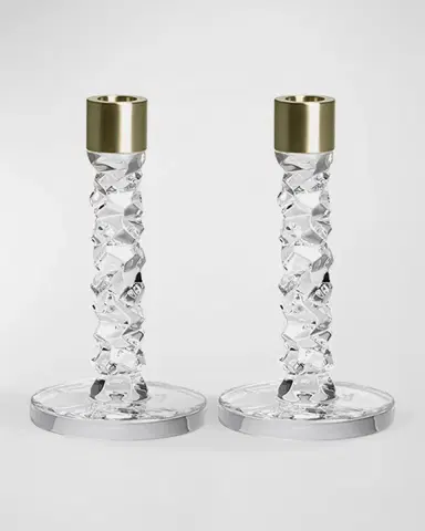 Orrefors Carat Brass Candlesticks, Set of 2 | Thumbnail 2