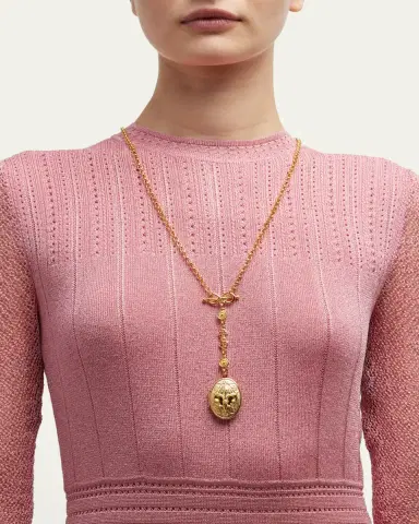 ben-amun 24k Gold Electroplated Fleur-De-Lis Long Necklace | Thumbnail 2