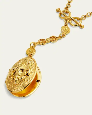 ben-amun 24k Gold Electroplated Fleur-De-Lis Long Necklace | Thumbnail 3