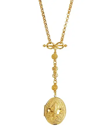 ben-amun 24k Gold Electroplated Fleur-De-Lis Long Necklace | Thumbnail 1