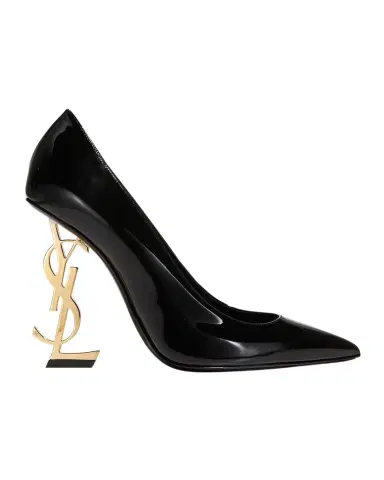 Saint Laurent 110mm Opyum YSL Patent Leather Pointed-Toe Pumps with Golden Hardware | Thumbnail 1 Saint Laurent 110mm Opyum YSL Patent Leather Pointed-Toe Pumps with Golden Hardware | Thumbnail 1