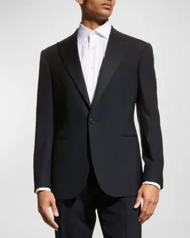 Ralph Lauren Purple Label Men's Barathea Solid Wool Tuxedo | Thumbnail 2
