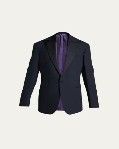 Ralph Lauren Purple Label Men's Barathea Solid Wool Tuxedo | Thumbnail 5