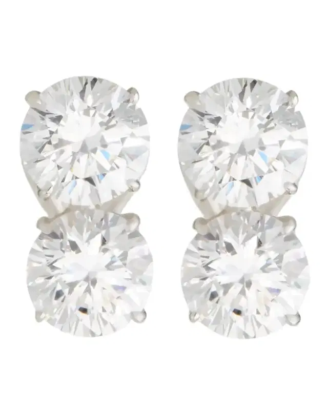 8 TCW Double Cubic Zirconia Earrings