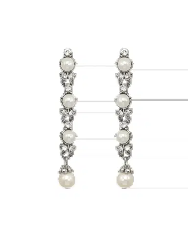 Ben-Amun Linear Glass-Pearl And Crystal Drop Earrings | Thumbnail 2