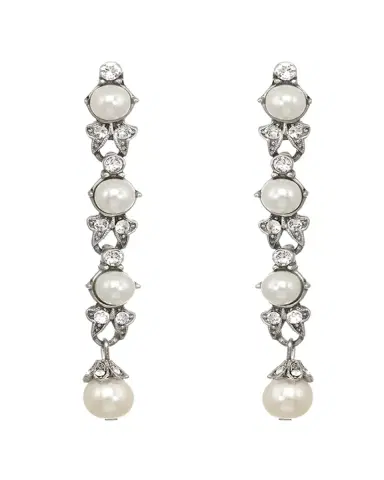 Ben-Amun Linear Glass-Pearl And Crystal Drop Earrings | Thumbnail 3