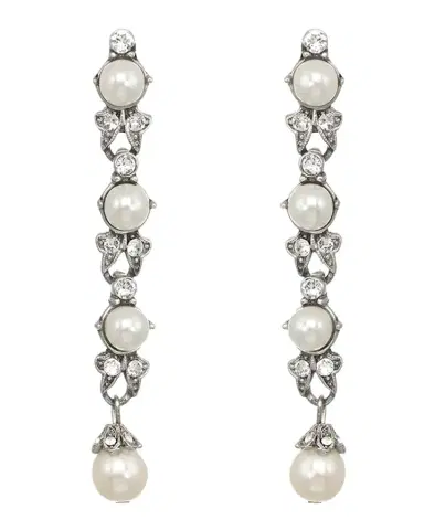 Ben-Amun Linear Glass-Pearl And Crystal Drop Earrings | Thumbnail 1