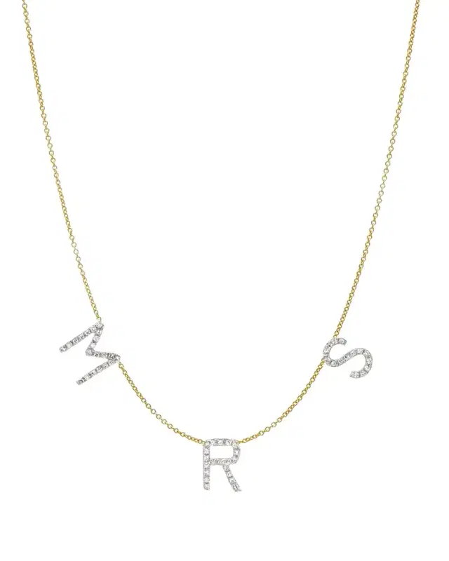 14k Diamond MRS Spaced Necklace