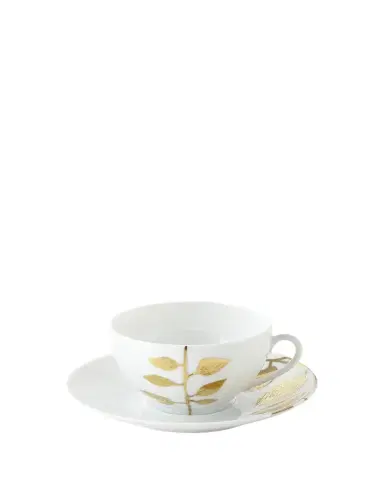 Haviland & Parlon Daphne White Gold-Leaf Breakfast Cup & Saucer | Thumbnail 1