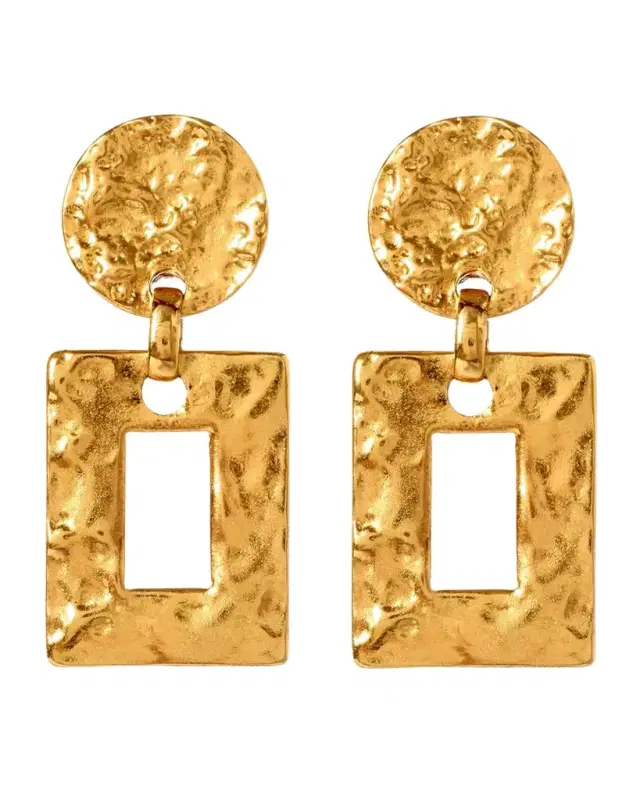 Textured Statement Drop Earrings