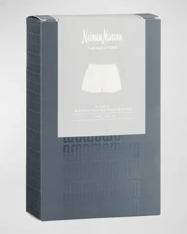 Neiman Marcus Men's 2-Pack Tagless Cotton Boxers | Thumbnail 2 Neiman Marcus Men's 2-Pack Tagless Cotton Boxers | Thumbnail 2