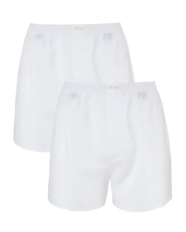 Neiman Marcus Men 's 2-Pack Tagless Cotton Boxers, White