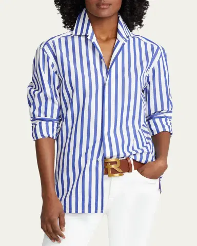 Ralph Lauren Collection Capri Relaxed Fit Striped Cotton Shirt | Thumbnail 4 Ralph Lauren Collection Capri Relaxed Fit Striped Cotton Shirt | Thumbnail 4