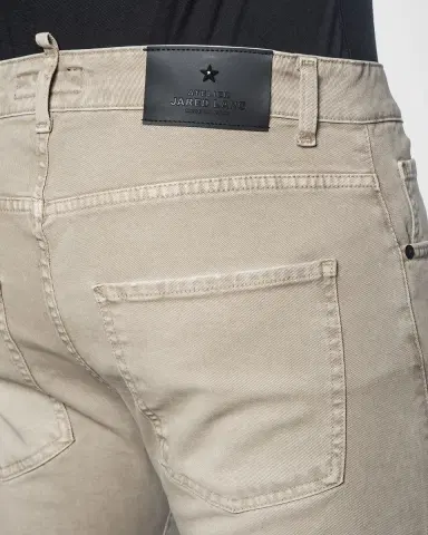 Jared Lang Men 's Skinny Solid Khaki Jeans | Thumbnail 2