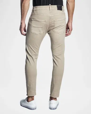 Jared Lang Men 's Skinny Solid Khaki Jeans | Thumbnail 5