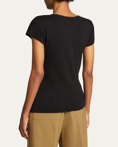 L'Agence Becca V-Neck Short-Sleeve Tee | Thumbnail 3 L'Agence Becca V-Neck Short-Sleeve Tee | Thumbnail 3