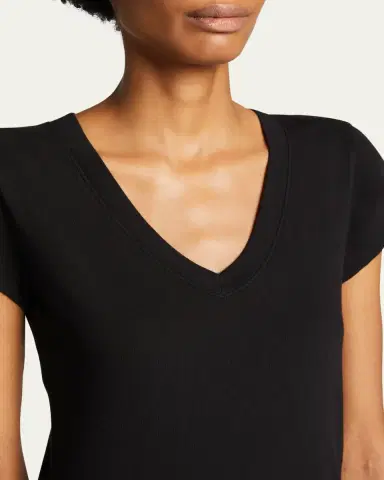L'Agence Becca V-Neck Short-Sleeve Tee | Thumbnail 5 L'Agence Becca V-Neck Short-Sleeve Tee | Thumbnail 5