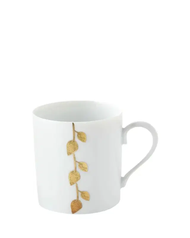 Daphne Gold-Leaf Mug, White