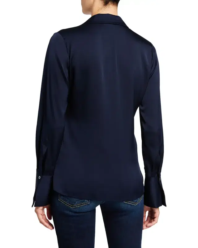 Rebekah Long-Sleeve Silk Blouse