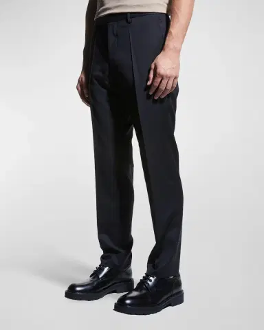 BOSS Men's Genesis Slim-Fit Wool Trousers, Black | Thumbnail 3 BOSS Men's Genesis Slim-Fit Wool Trousers, Black | Thumbnail 3