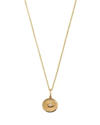 Sydney Evan 14k Diamond Evil Eye Coin Necklace | Thumbnail 1
