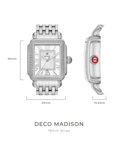 Michele Deco Madison Diamond-Dial Watch | Thumbnail 3