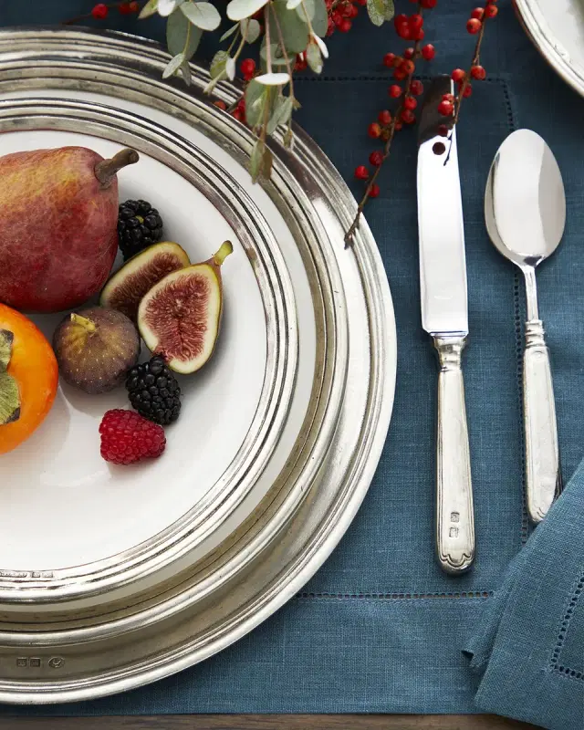 Neiman Marcus Pewter and Ceramic Soup Bowl