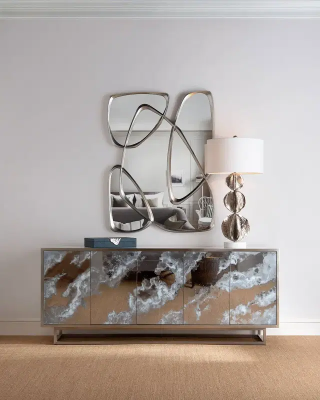 John-Richard Collection Zeta Mirror in Pewter