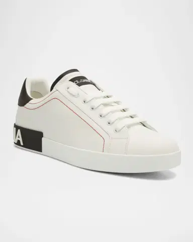 Dolce & Gabbana Men's Portofino Two-Tone Leather Sneakers | Thumbnail 2 Dolce & Gabbana Men's Portofino Two-Tone Leather Sneakers | Thumbnail 2