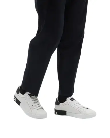 Dolce & Gabbana Men's Portofino Two-Tone Leather Sneakers | Thumbnail 1 Dolce & Gabbana Men's Portofino Two-Tone Leather Sneakers | Thumbnail 1