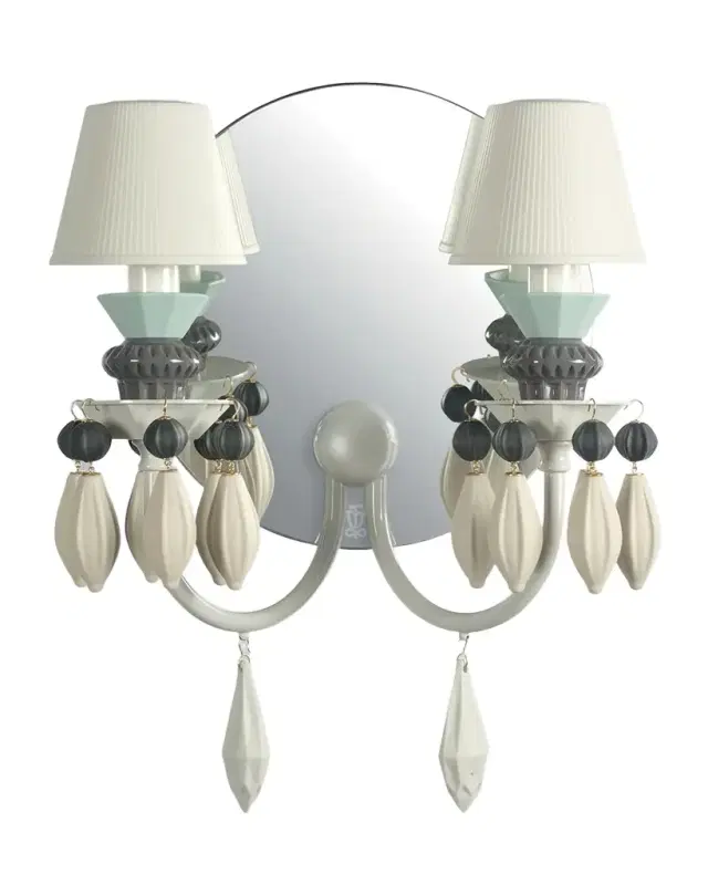 Lladro Belle de Nuit 2-Light Wall Sconce, Black