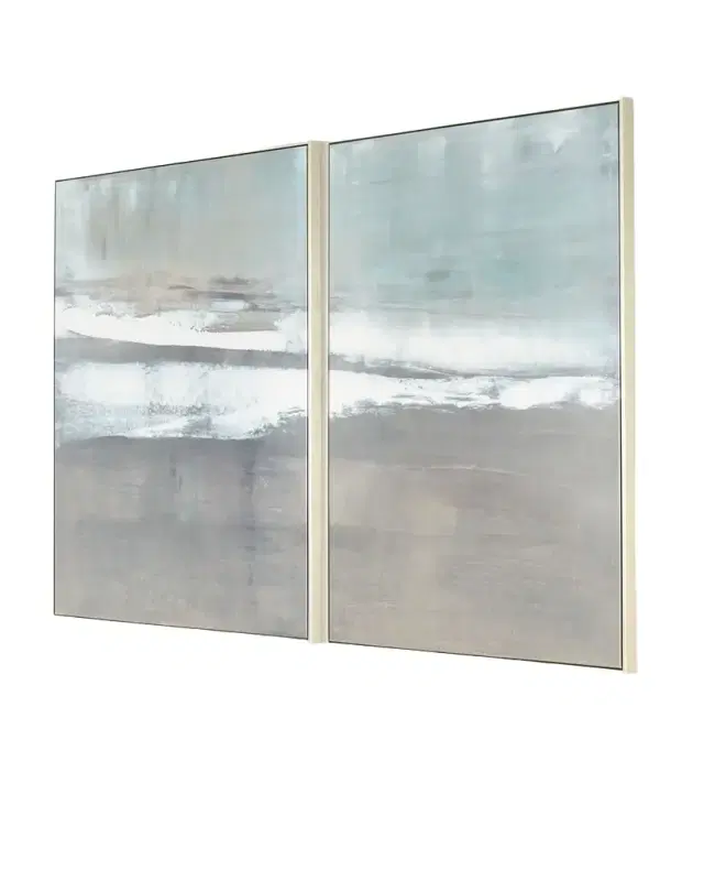 "Oceans Apart" Hand-Embellished Giclee Diptych, 46" x 61"