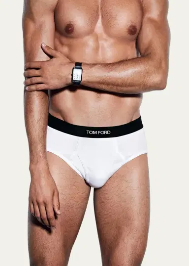 Tom Ford Men's Jacquard Logo Cotton Briefs | Thumbnail 2 Tom Ford Men's Jacquard Logo Cotton Briefs | Thumbnail 2