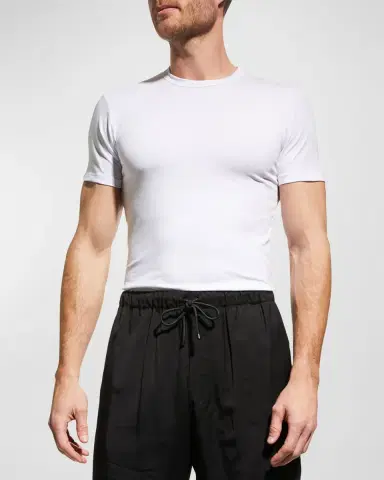 Neiman Marcus Men's 3-Pack Cotton Stretch T-Shirts | Thumbnail 3
