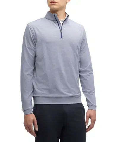 Peter Millar Men's Perth Micro-Stripe Half-Zip Sweater | Thumbnail 1