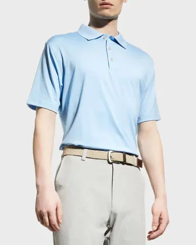 Peter Millar Men's Stretch-Jersey Polo Shirt | Thumbnail 4