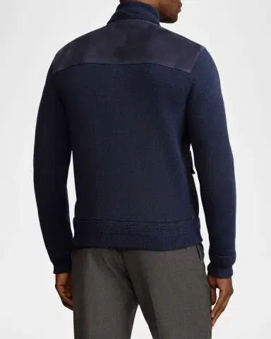 Ralph Lauren Purple Label Suede-Front Cashmere Cardigan | Thumbnail 3 Ralph Lauren Purple Label Suede-Front Cashmere Cardigan | Thumbnail 3