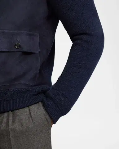 Ralph Lauren Purple Label Suede-Front Cashmere Cardigan | Thumbnail 5 Ralph Lauren Purple Label Suede-Front Cashmere Cardigan | Thumbnail 5