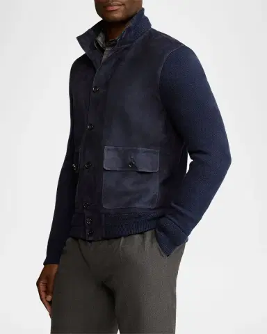 Ralph Lauren Purple Label Suede-Front Cashmere Cardigan | Thumbnail 6 Ralph Lauren Purple Label Suede-Front Cashmere Cardigan | Thumbnail 6