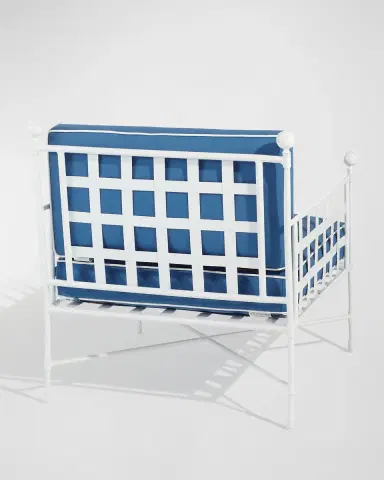 Neiman Marcus Avery Lounge Chair, White/Blue | Thumbnail 3 Neiman Marcus Avery Lounge Chair, White/Blue | Thumbnail 3