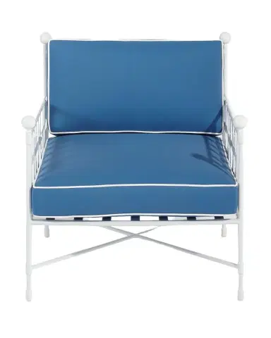 Neiman Marcus Avery Lounge Chair, White/Blue | Thumbnail 1 Neiman Marcus Avery Lounge Chair, White/Blue | Thumbnail 1