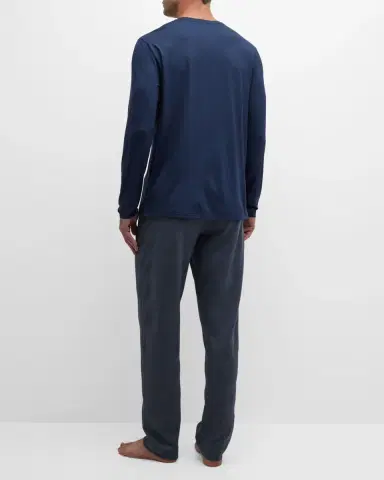 Derek Rose Men's Long-Sleeve Jersey Tee | Thumbnail 4 Derek Rose Men's Long-Sleeve Jersey Tee | Thumbnail 4